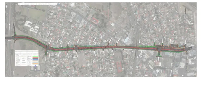 The extent of the work along Turfhall Road in the Lansdowne area.