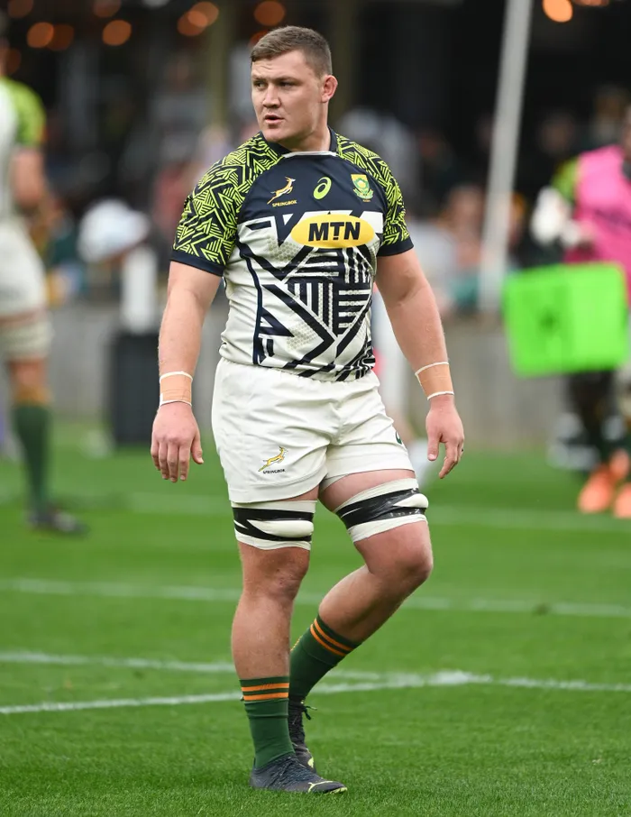a rugby walks on the field of play during a stoppage