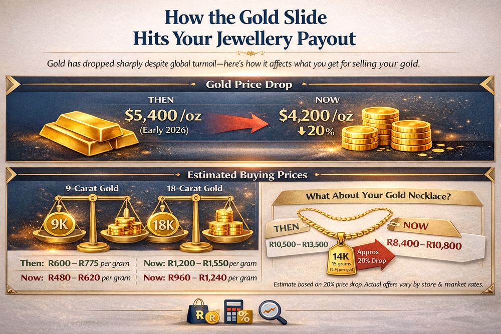 Gold's unexpected drop: A closer look at its effects on jewellery prices in South Africa