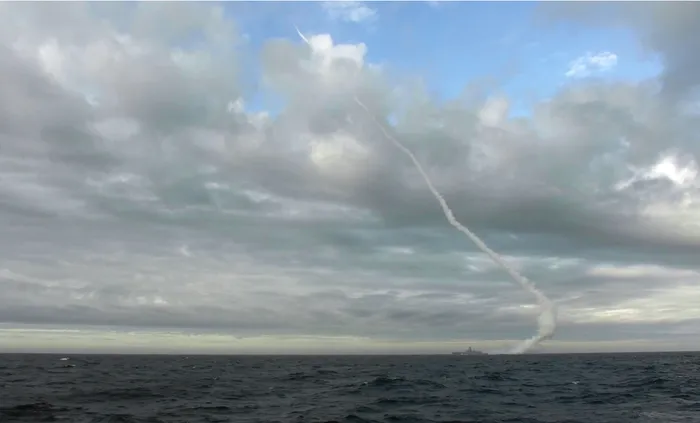 Launch of a Zircon hypersonic cruise missile from the Admiral Gorshkov frigate in the Barents Sea.