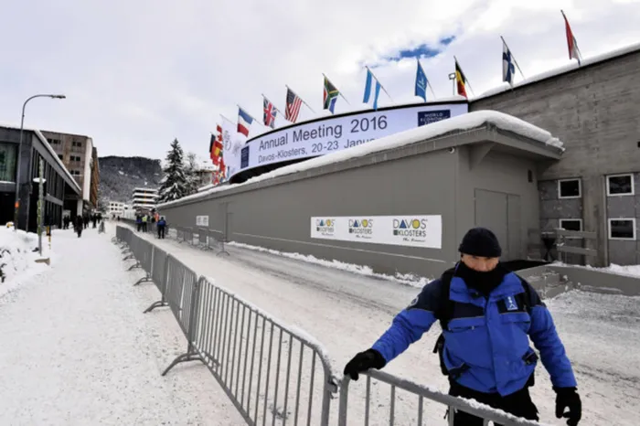 (in the pic - SA Flag flies high amongst flags of nations at the World Economic Forum - Davos). President Jacob Zuma will lead a South African delegation of Cabinet Ministers and business leaders to the World Economic Forum (WEF) in Davos-Klosters, Switzerland on 20-23 January 2016. The World Economic Forum's Annual Meeting brings together world leaders from business, government, international organizations, academia and civil society in Davos to discuss the global economy. 19/01/2016, Switzerland