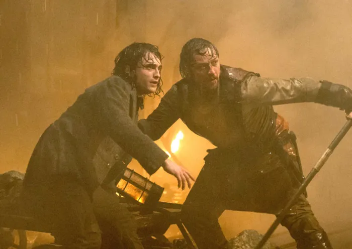 TRYING THEIR BEST: Daniel Radcliffe and James McAvoy in Victor Frankenstein.