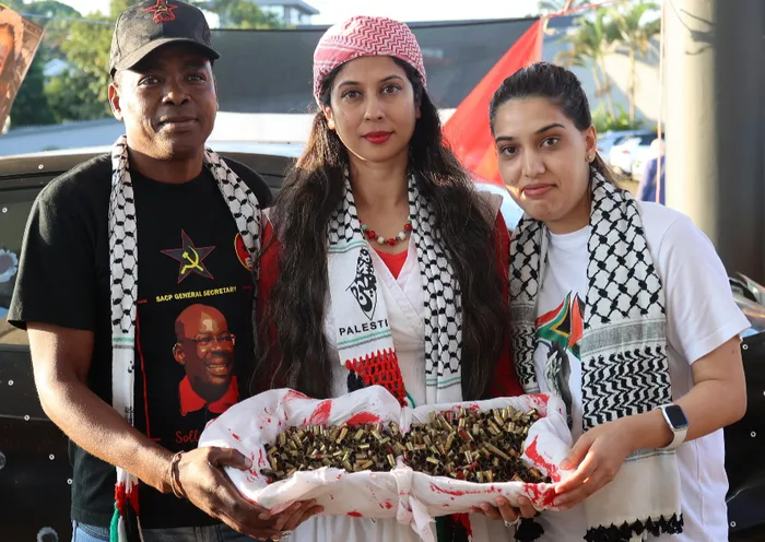 Phumlani Mthembi, from left, Shabnam Palesa Mohamed and Salmah Suleman.