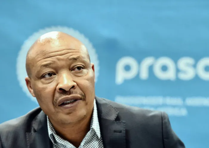 21/08/2015. Acting PRASA Group CEO Nkosinathi Khena addressing the media about the issues affecting PRASA. Picture: Oupa Mokoena