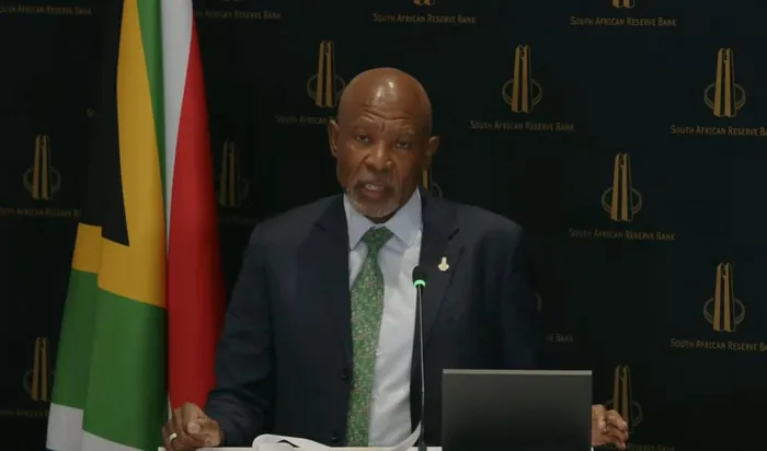 Sarb Governor Lesetja Kganyago addressing the Sarb's 106th Ordinary Annual General Meeting in Pretoria on Friday.