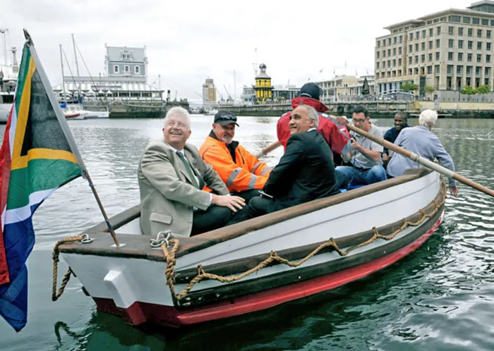 Cape Town-141009-Today saw the re-launch of the V&amp;A Waterfront's Penny Ferry which was the only way to cross the cut before the swing bridge opened in 1997. In pic, Minister Alan Winde enjoys a boat ride-Reporter-Anel-Photographer-Tracey Adams