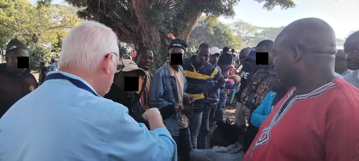 eThekwini ward councillor Warren Burne and Adam Ali (right) a representative of the Embassy of Malawi in South Africa, at the Sherwood Hall park in Sydenham on Thursday. 