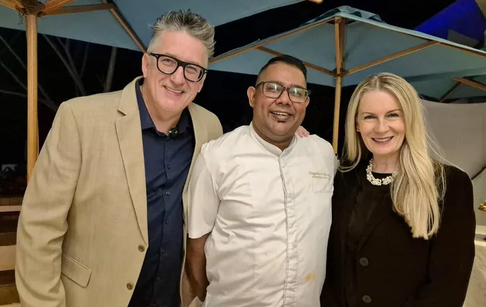 Darren Maule, from left, Hagashen Moodley and Anna Kelly. 