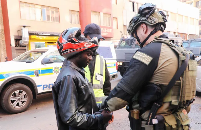 Private security, accompanied by members of the SAPS, has been conducting operations in Hillbrow, checking whether immigrants have the correct documentation. They arrested a few people during the operation, which has been ongoing for some days.  