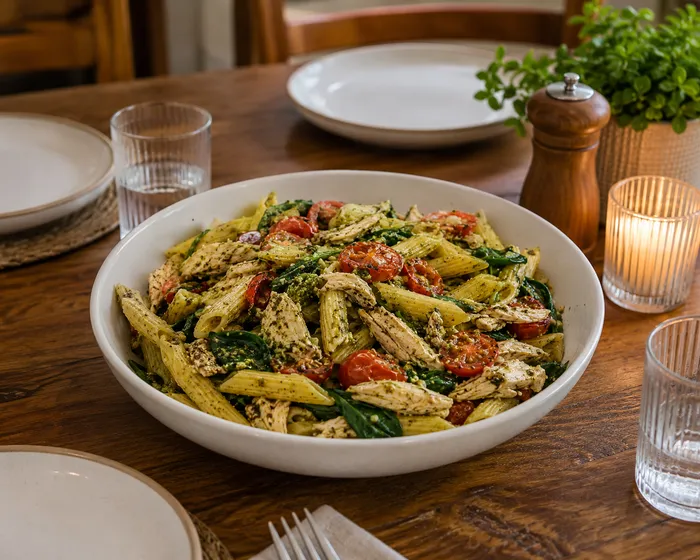 Turn leftover roast chicken into a easy pasta dish.