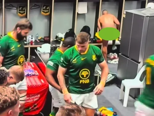 Springbok locker-room live feed briefly shows player naked during loss to Australia