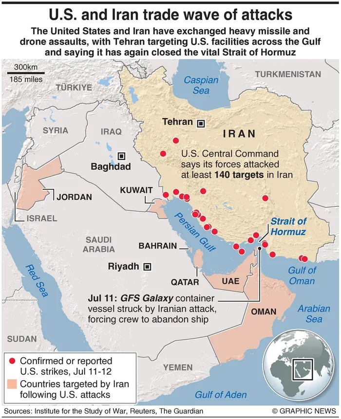 The United States and Iran have launched their biggest military exchanges since the April ceasefire, raising fears of a wider Middle East conflict centred on the strategic Strait of Hormuz.