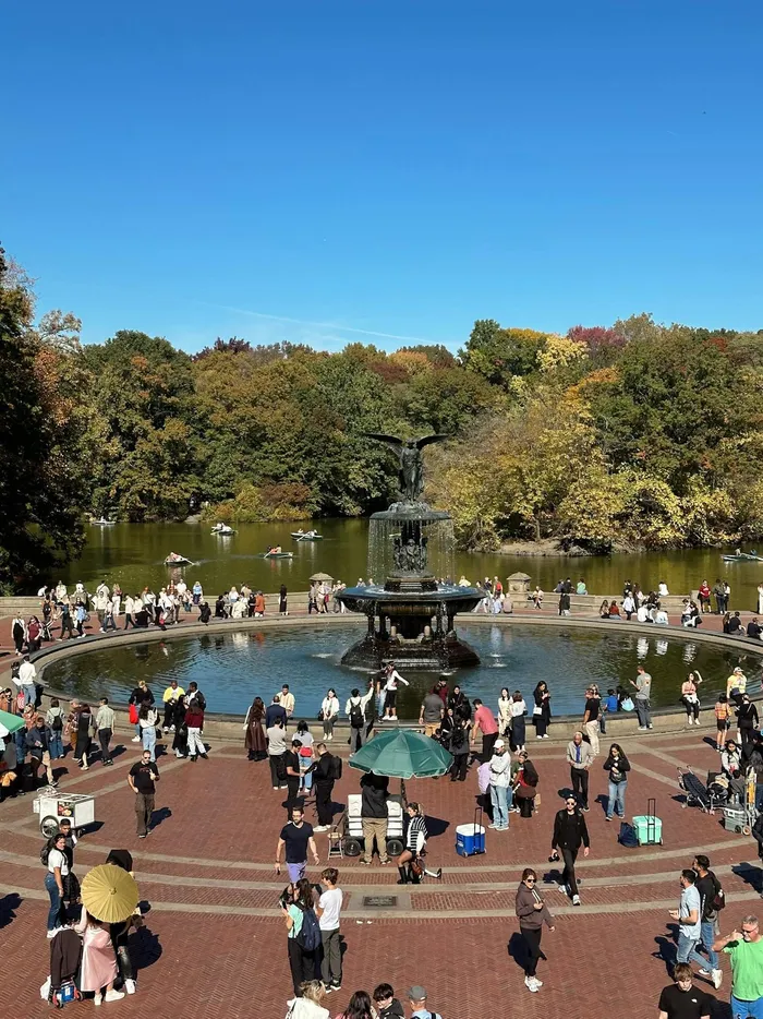 You can walk past the Bethesda Fountain or find a bench to watch the local runners.