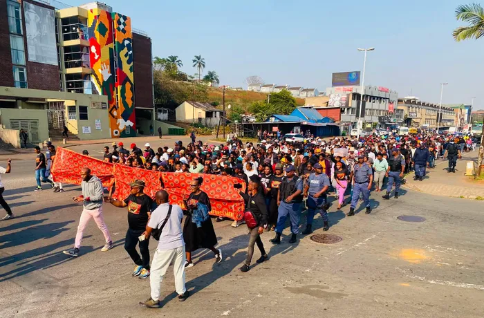  Labour Laws Enforcement (LLE) gathered in Overport today for the LLE SIYOFESA March. 