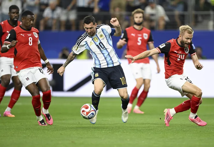 Even with a blueprint to stop him, Austria couldn't handle the maestro as he struck twice to make World Cup history. Photo: IANS
