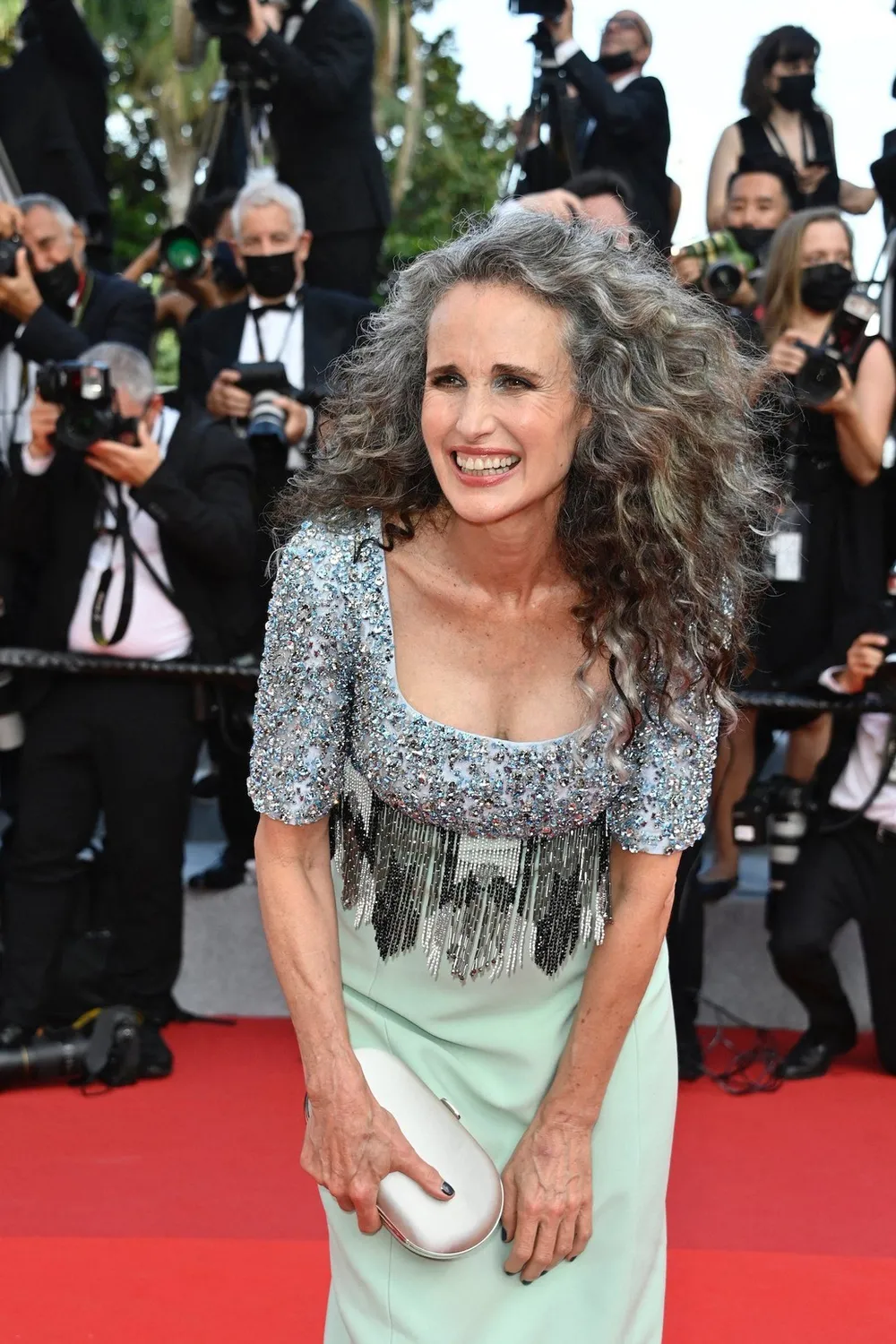 Andie MacDowell; Grey hair trend; 