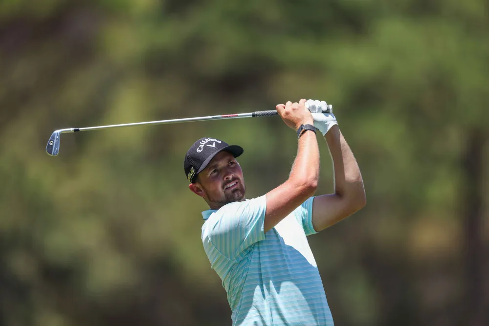 Benjamin Follett-Smith in action during round 3 at the Bain's Cape Town Open held at Royal Club Golf Club on Saturday