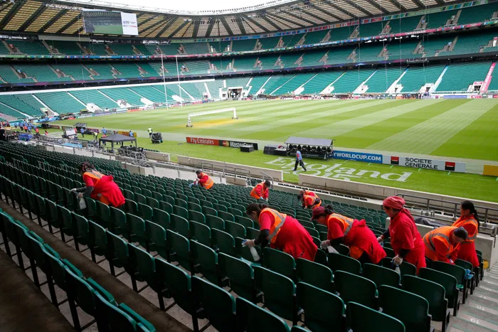 Eddie Jones' England were hoping to get some game time this weekend at Twickenham ahead of their final Six Nations game in Italy on October 31. Photo: Christophe Ena/AP