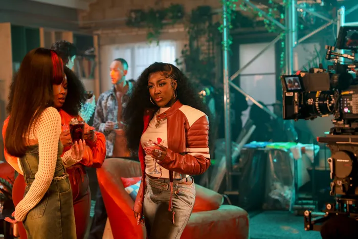Bree Runway with cast on set of Captain Morgan’s ‘Enjoy Slow’ campaign. Picture: Supplied