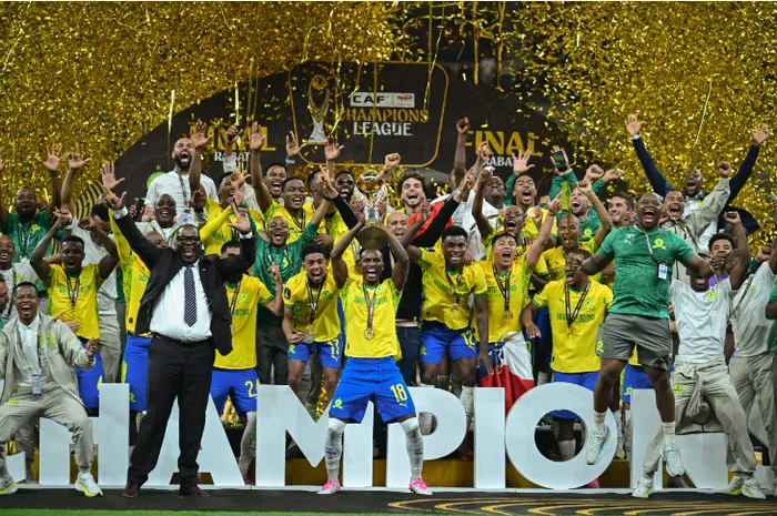 With Mamelodi Sundowns under extreme pressure, Teboho Mokoena stepped up with a spectacular, tie-defining thunderbolt to bring the CAF Champions League trophy home. Photo: Backpagepix