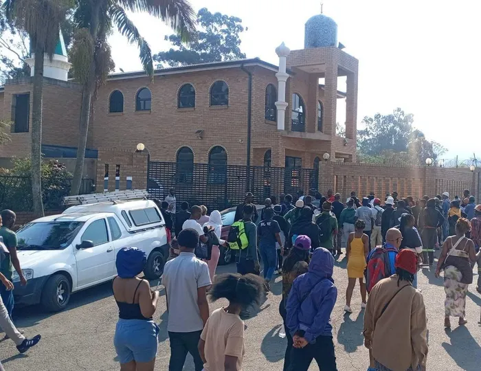 Protestors demanded that illegal immigrants leave a mosque in Pietermaritzburg 