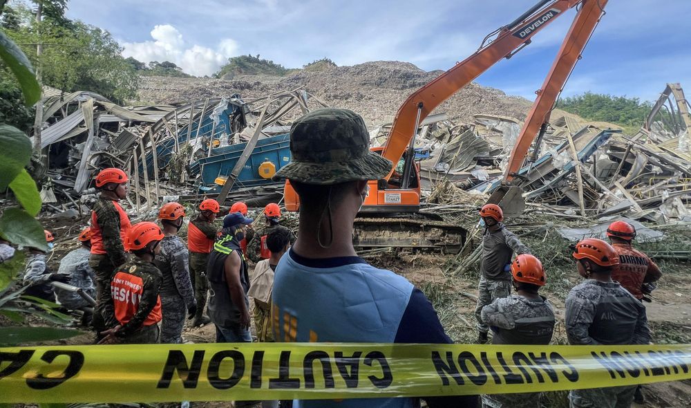 Rescue efforts underway after deadly landfill collapse buries dozens in Philippines