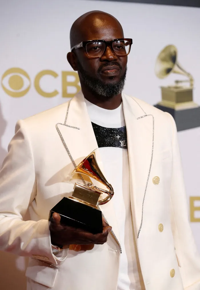 Black Coffee poses with his Grammy for Best Dance/Electronic Album at the 64th Annual Grammy Awards at the MGM Grand Garden Arena in Las Vegas. Picture: Reuters/Steve Marcus