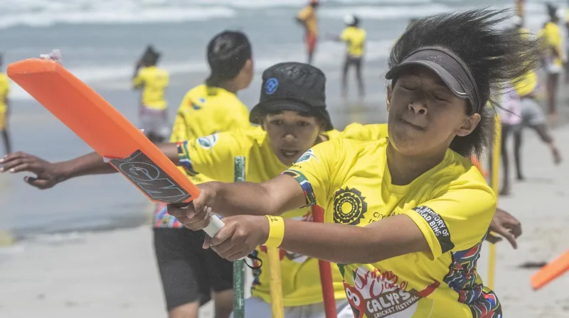 Youngsters hit sand and surf at beach cricket festival