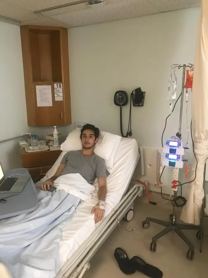 Joshua Adams Waite undergoing treatment for Acute Lymphoblastic Leukaemia. Waite is now turning his experience into advocacy and hope for others facing blood cancer.