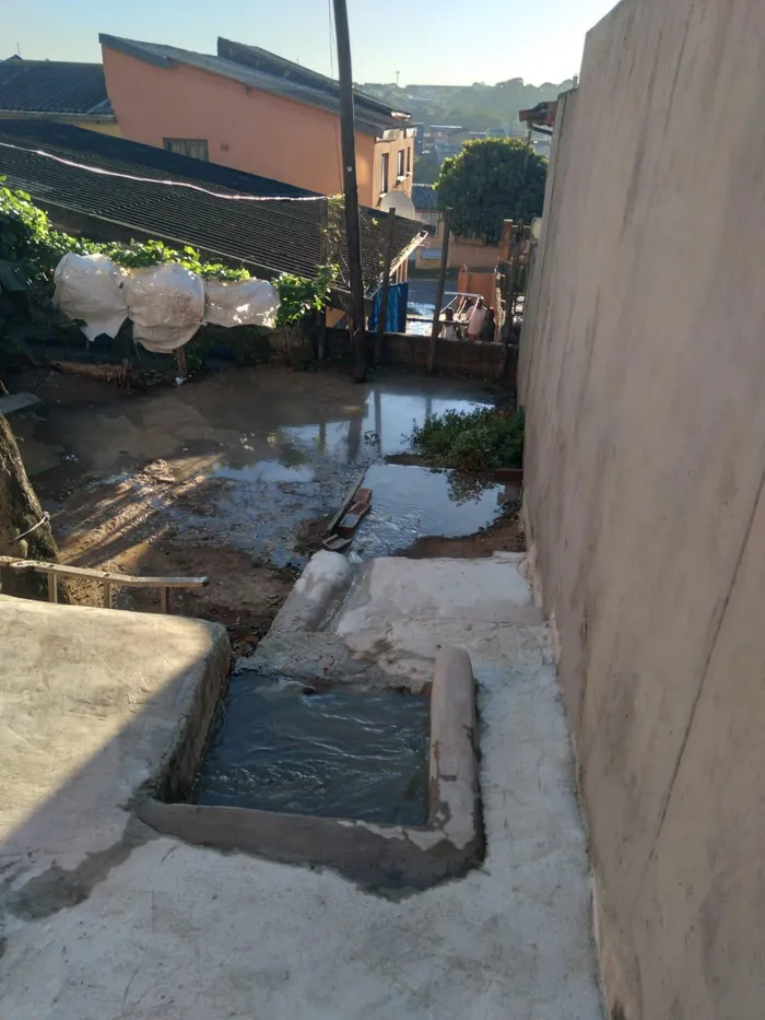 Samantha Kuppan's constantly sewage infested yard. 
