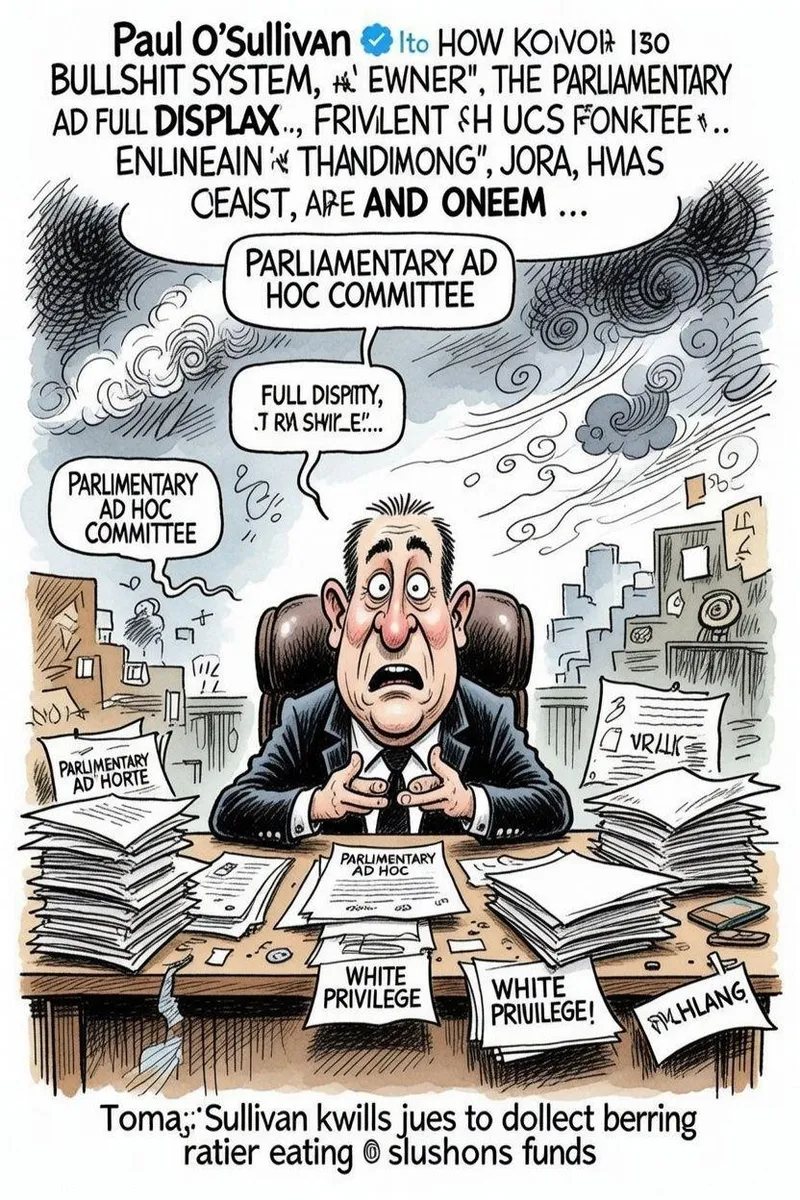White Privilege on Full Display? X Erupts in Fury Over Paul O'Sullivan's 'One-Man State Institution' Antics at Parliament Hearing; No Qualifications!'