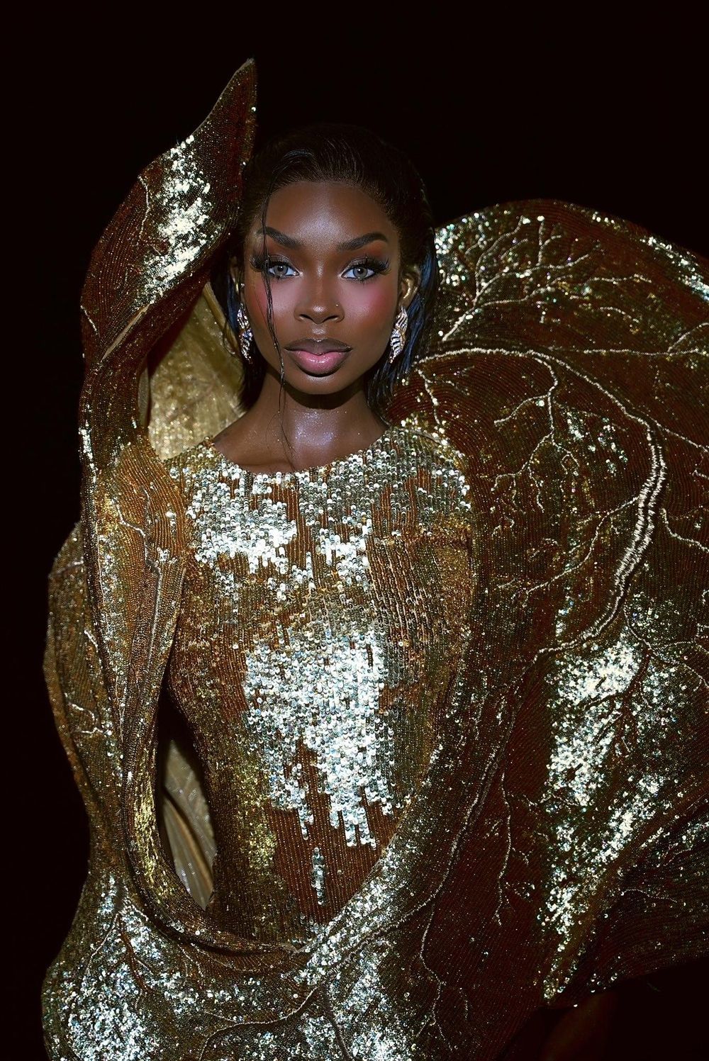 Olandria Carthen dazzles in golden glam at Rahul Mishra's Paris Couture Week fashion show