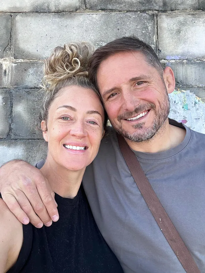 Rhys Thomas (right) and his partner Kez Green (left) are eagerly awaiting the arrival of their baby in a few months’ time.