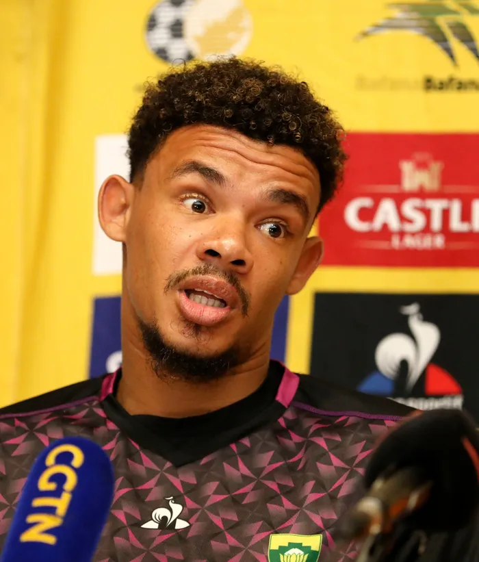Ronwen Williams of South Africa during the 2023 TotalEnergies African Cup of Nations Qualifiers South Africa Press Conference at the FNB Stadium