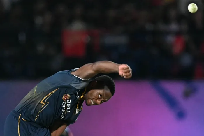 Gujarat Titans' South African cricket player Kagiso Rabada bowls during the 2026 Indian Premier League (IPL) T20 match between Royal Challengers Bengaluru and Gujarat Titans at the Himachal Pradesh Cricket Association (HPCA) Stadium in Dharamshala on May 26, 2026. Picture: TAUSEEF MUSTAFA / AFP
