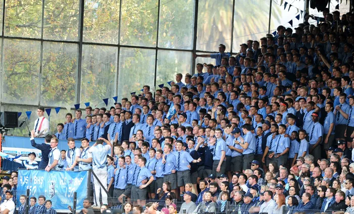 Paarl Boys’ High students during a Premier Interschools game against Paarl Gymnasium. Picture: Ryan Wilkisky/BackpagePix