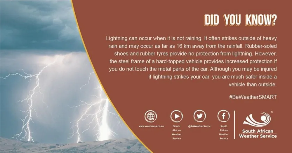 An image from the SA Weather Service on a yellow level 2 warning issued for areas along the KwaZulu-Natal coast.