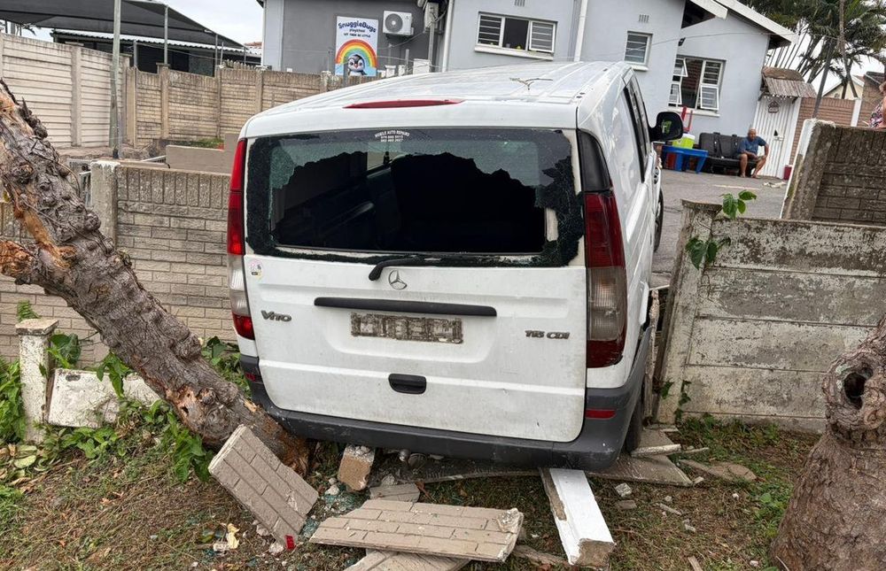 Freedom Day fumble: Botched Vito theft ends in wall crash at Durban baby home