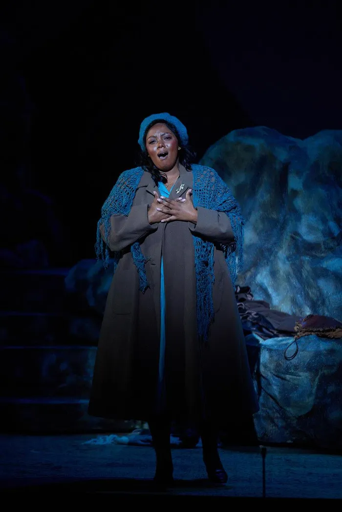 Opera singer Vuvu Mpofu performs a beautiful but haunting scene in the latest version Carmen, a famous opera that debuted in 1875.