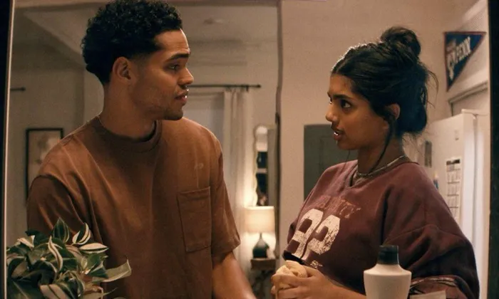 Nicholas Duvernay and Avantika Vandanapu in 'Not Suitable for Work'.