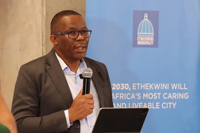 EThekwini mayor Cyril Xaba delivers opening remarks at the Presidential eThekwini Working Group(PEWG) Media Round Table on Thursday. 