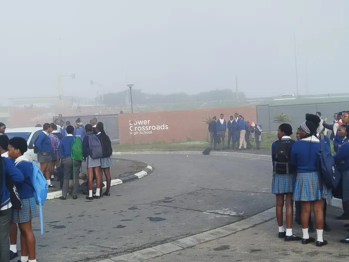 Children in groups before heading home.
