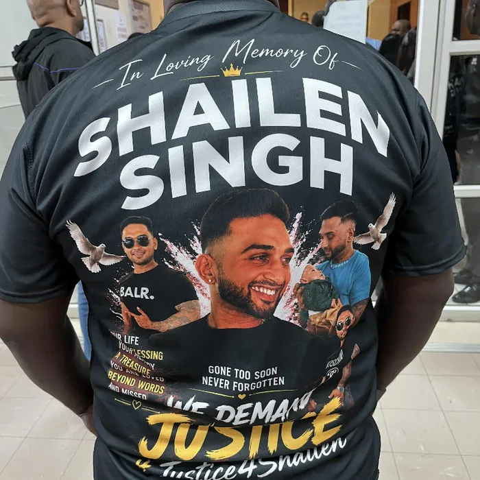 The family and friends of slain Shailen Singh have printed T-shirts honouring his memory and calling for justice.