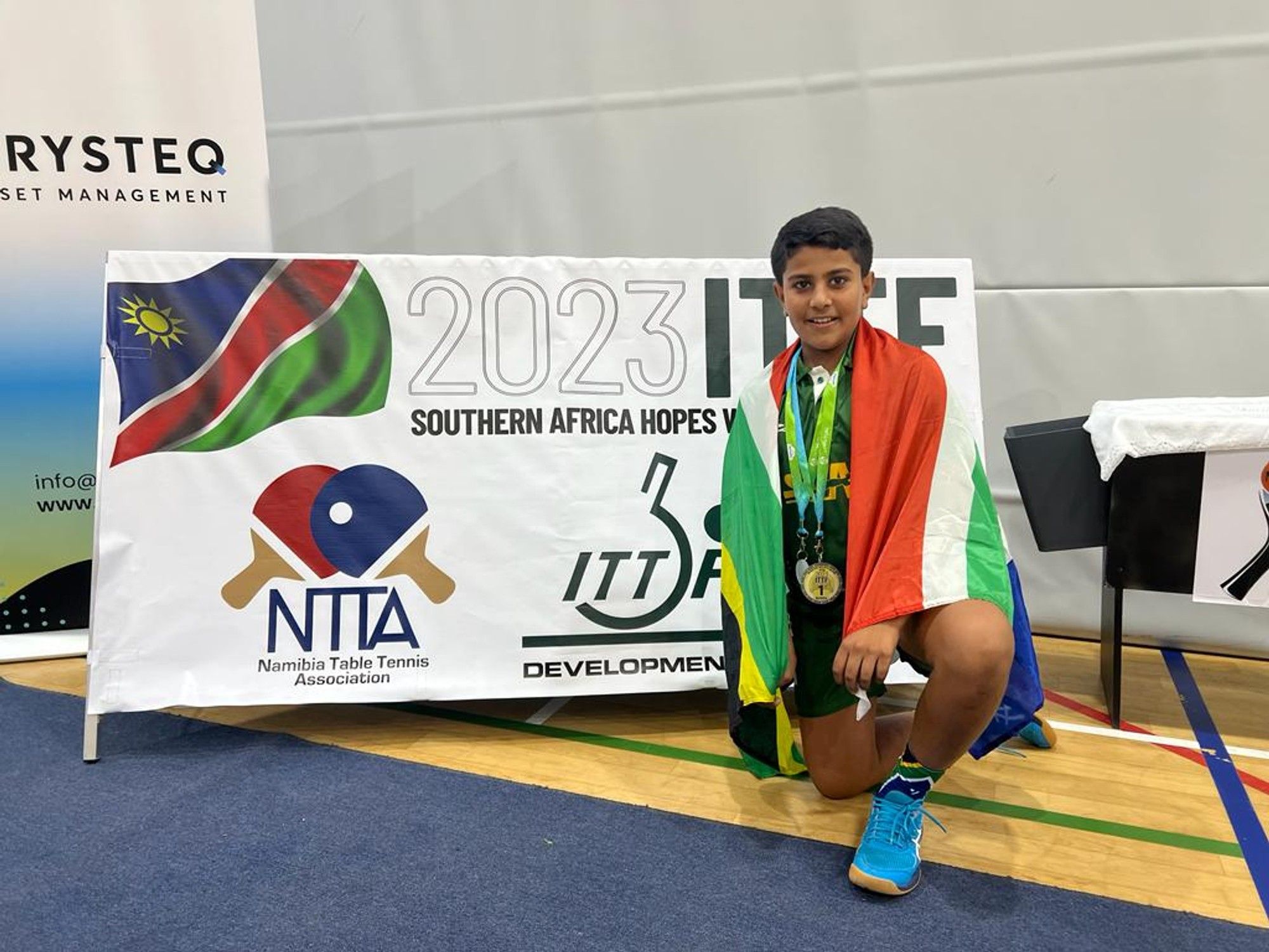 Crawford boy wins Gold at Table Tennis tournament in Namibia