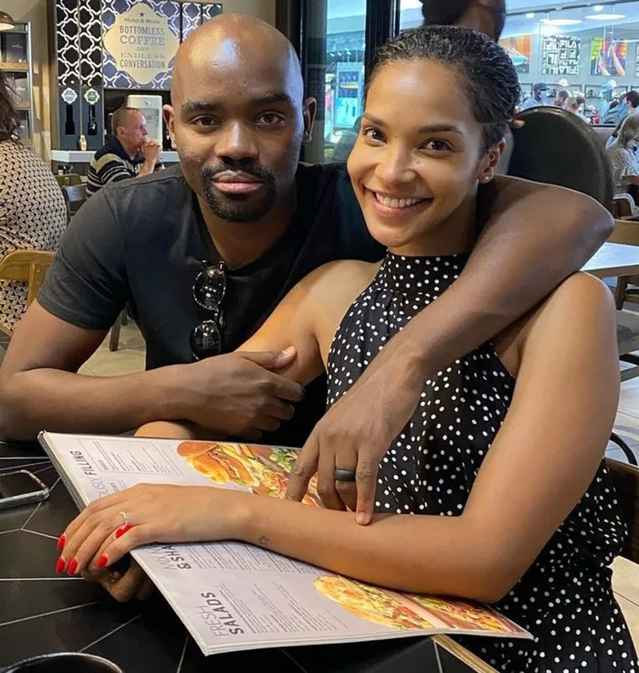 Dr Musa Mthombeni with his wife, former Miss SA Liesel Laurie. Picture: Instagram