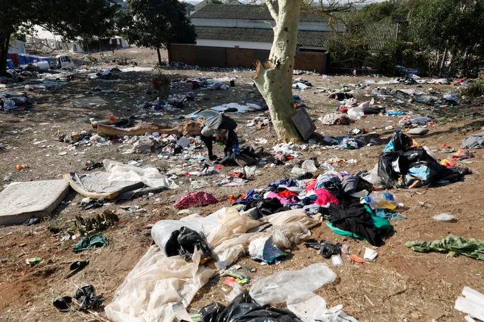 Discarded items remain after immigrants left Sherwood Hall. 