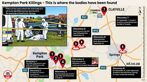 Tracking the Kempton Park Killings | Where the eight bodies have been found